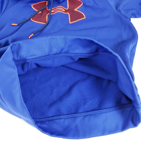 Under Armour UA Storm Hoodie Men SIZE L Blue Hooded Pullover Training Gym FLAWS - Picture 2 of 14
